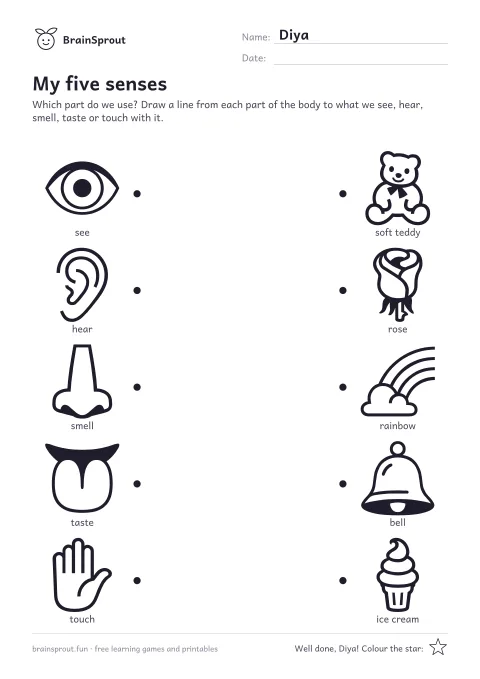 Example of the My World worksheet