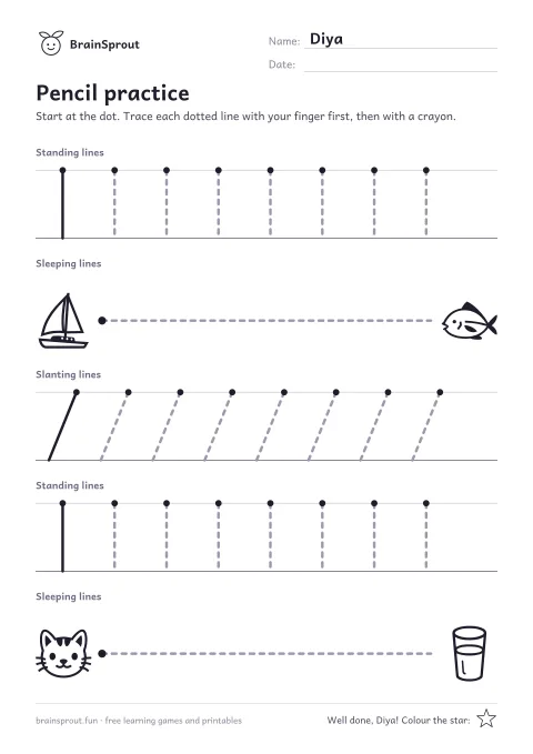 Example of the Pencil control worksheet
