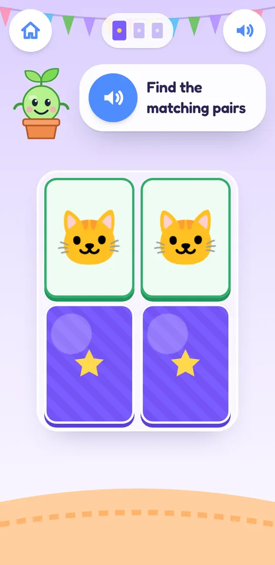 Memory Match being played on a phone