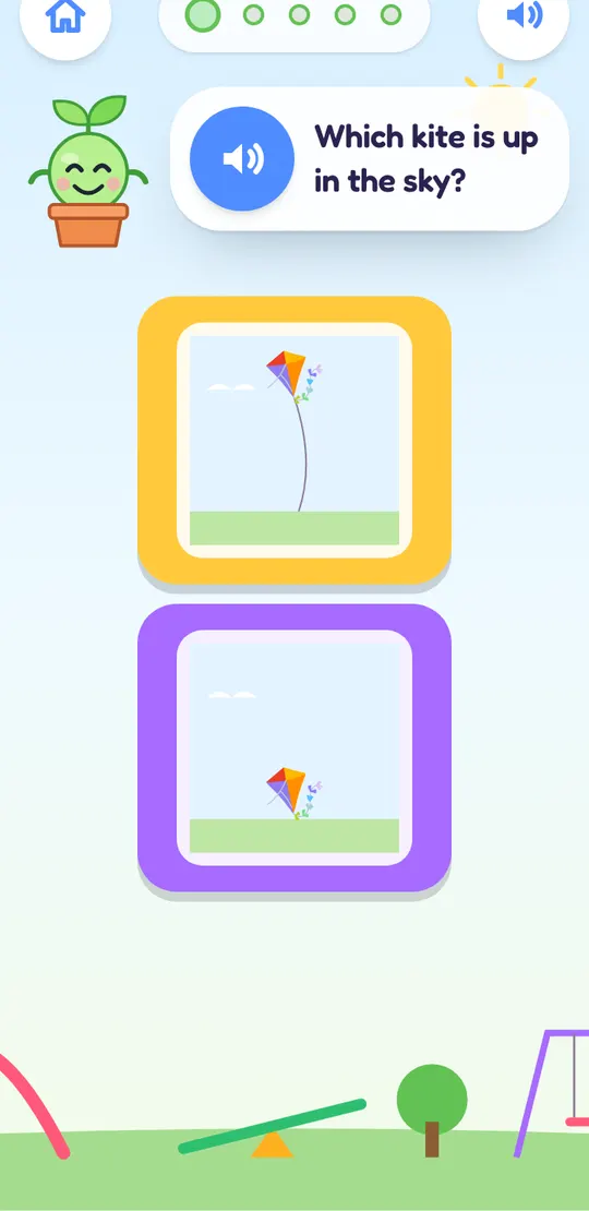 Opposites & Measures being played on a phone